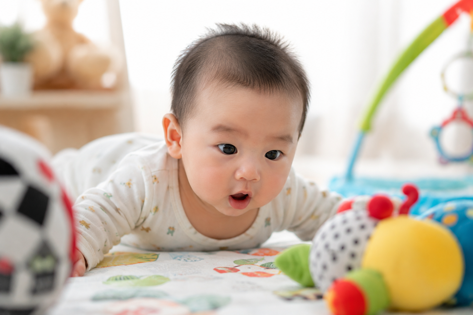 赤ちゃんの成長ステップ完全ガイド：
寝返りの時期とタミータイム（うつ伏せ練習）のやり方